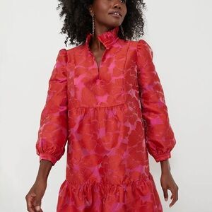 Tuckernuck Vibrant Red and Pink Long Sleeve Dress